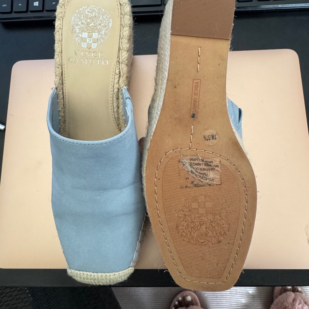 Vince Camuto Blue Mules Comfortable Slip-On Shoes - Picture 2 of 6